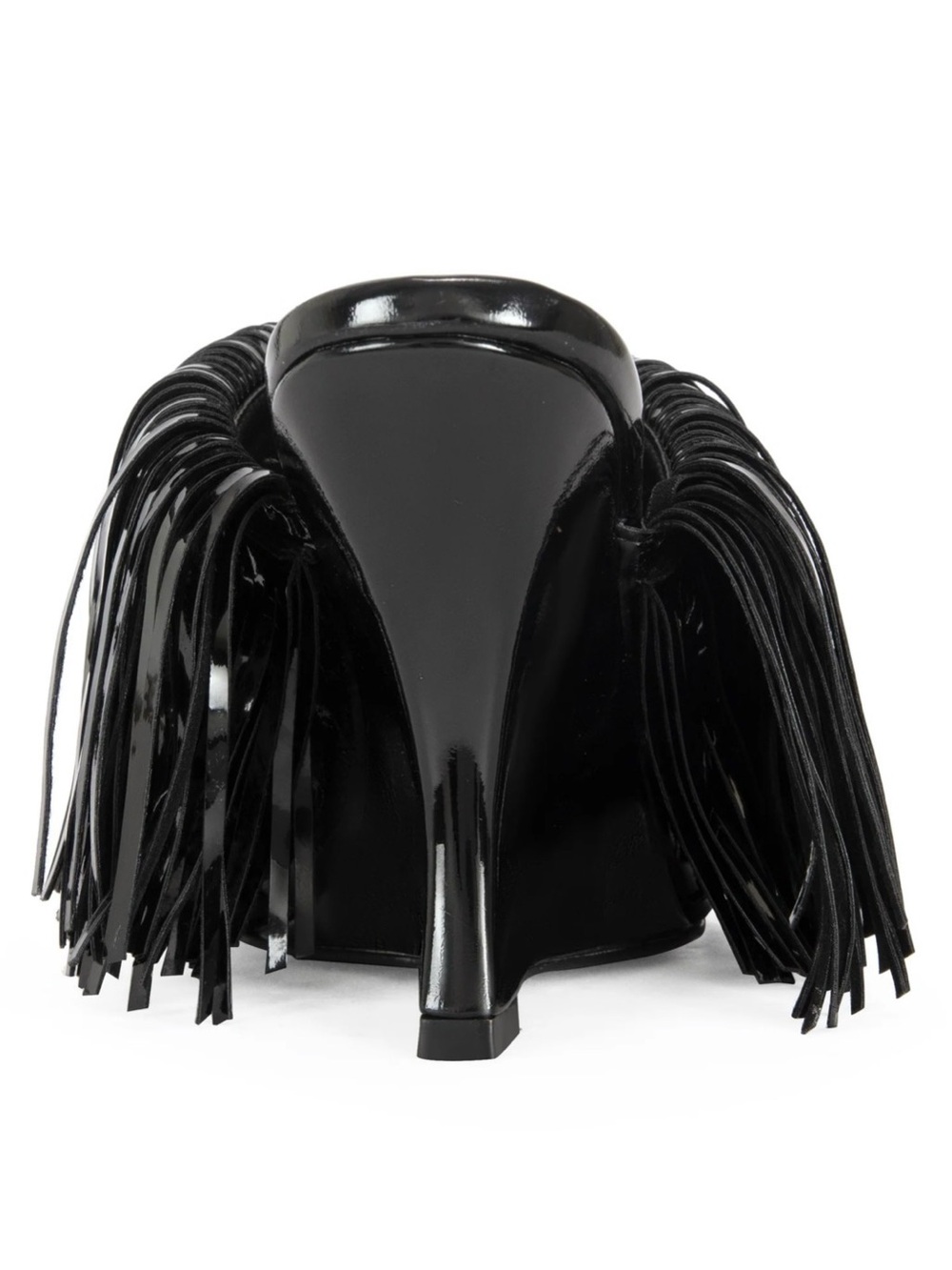 Black Fringe Patent Mule - Unknown Brand - Picture 2 of 4